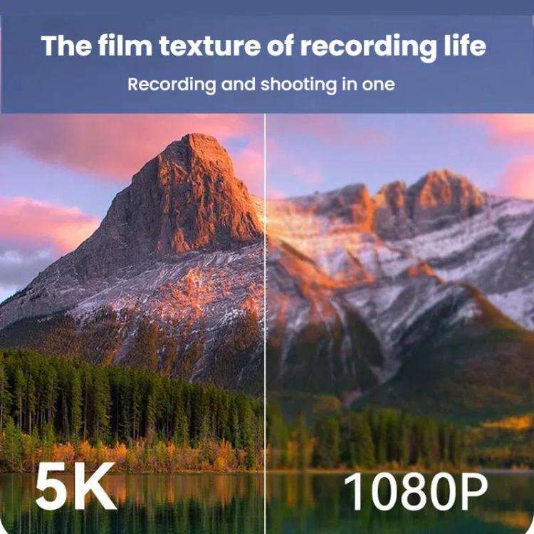 W1 5K HD Digital Camera 75MP 18X Digital Zoom WiFi Video Recorder With Flip Screen(Black)