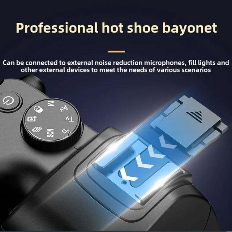 4K 72MP 12X Optical Zoom Student Digital Camera WiFi HD Video Camera With 3 Inch Flip Screen(Black)