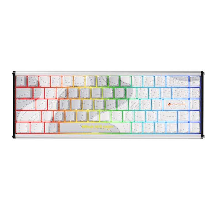 Ajazz ALUX68 MAX RGB Single Wired DIY Magnetic Shaft Mechanical Keyboard, Color: Snow Bottel