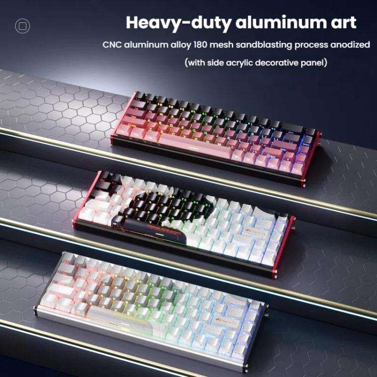 Ajazz ALUX68 MAX RGB Single Wired DIY Magnetic Shaft Mechanical Keyboard, Color: White