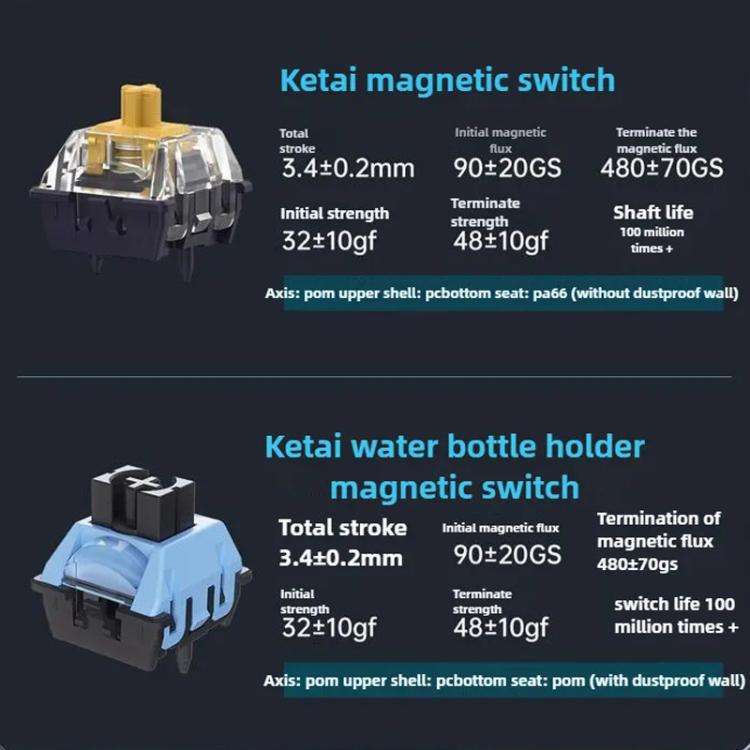 Ajazz ALUX68 MAX RGB Single Wired DIY Magnetic Shaft Mechanical Keyboard, Color: Snow Bottel
