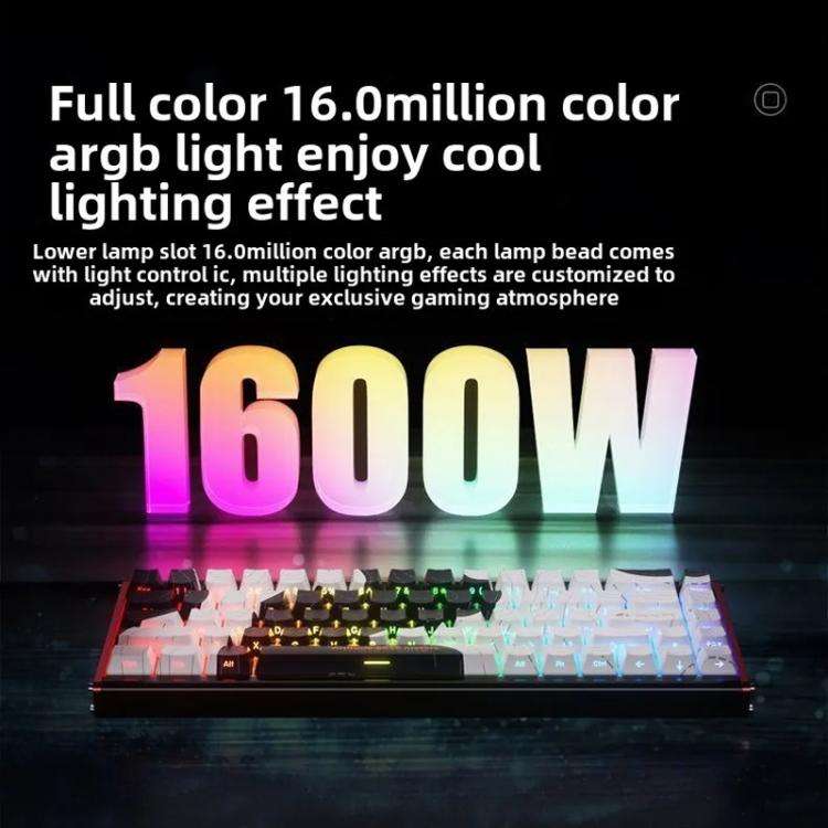 Ajazz ALUX68 MAX RGB Single Wired DIY Magnetic Shaft Mechanical Keyboard, Color: White