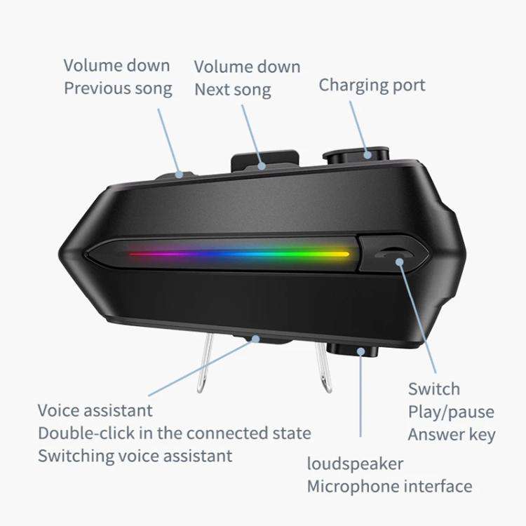 C5S IPX6 Waterproof CVC Noise Reduction Motorcycle Helmet Bluetooth Headset, Spec: Hard Mic