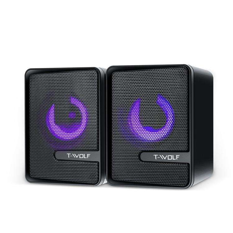 T-WOLF S3 USB/3.5mm Desktop Speakers For Phone / PC / Laptop Dual Diaphragm Subwoofer Sound Syste...