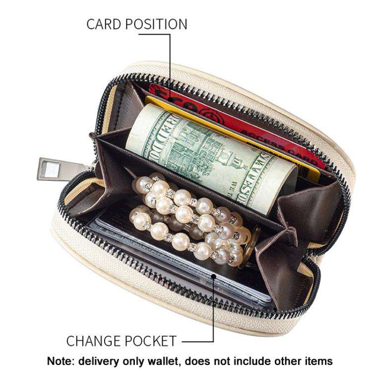 Women Wallet Pleated Sense PU Zipper Short Wallet Simple Solid Color Coin Purse(Black)