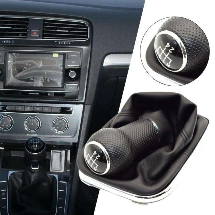 For Volkswagen Golf MK4 Gear Lever Hand Ball, Caliber: 23mm(Electroplating Black Line 6 Speed)