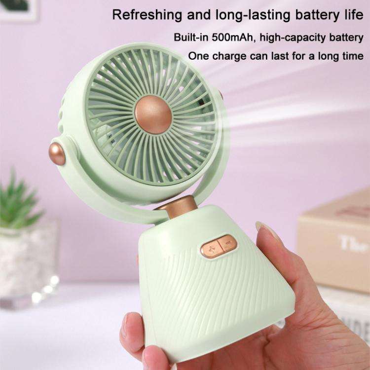 Desktop 100-speed Mini Student Bedroom Fan Portable USB Rechargeable Desktop Small Fan(Green)