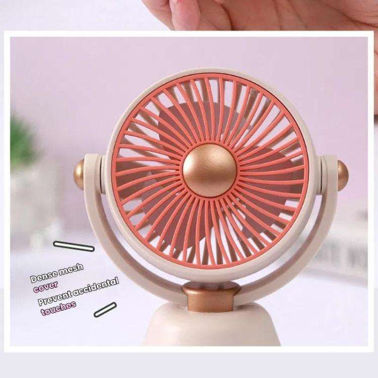 Desktop 100-speed Mini Student Bedroom Fan Portable USB Rechargeable Desktop Small Fan(Beige)