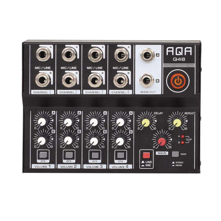Q48 8 Channel Audio Mixer Console Stage Mixer Professional Digital Reverberator Effects Karaoke L...