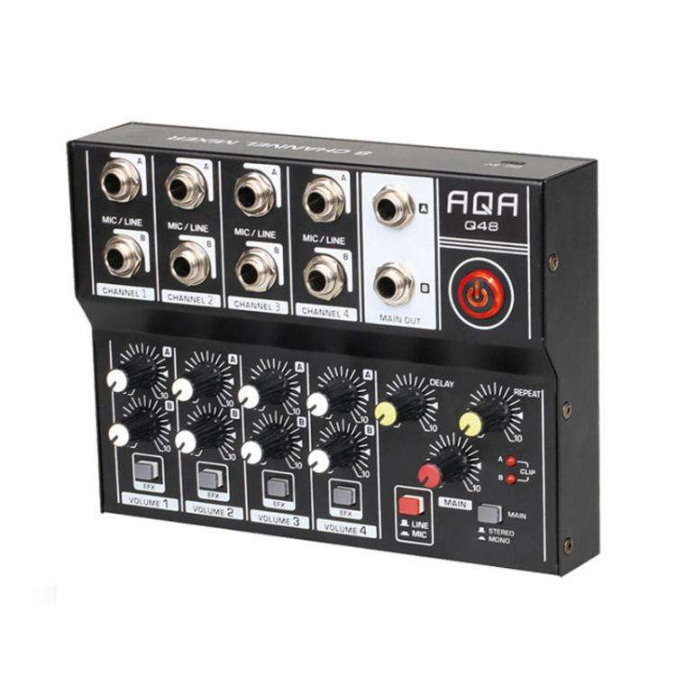 Q48 8 Channel Audio Mixer Console Stage Mixer Professional Digital Reverberator Effects Karaoke L...
