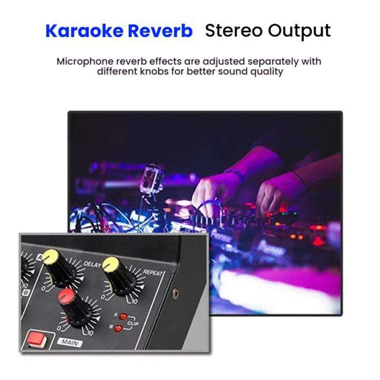 Q48 8 Channel Audio Mixer Console Stage Mixer Professional Digital Reverberator Effects Karaoke L...