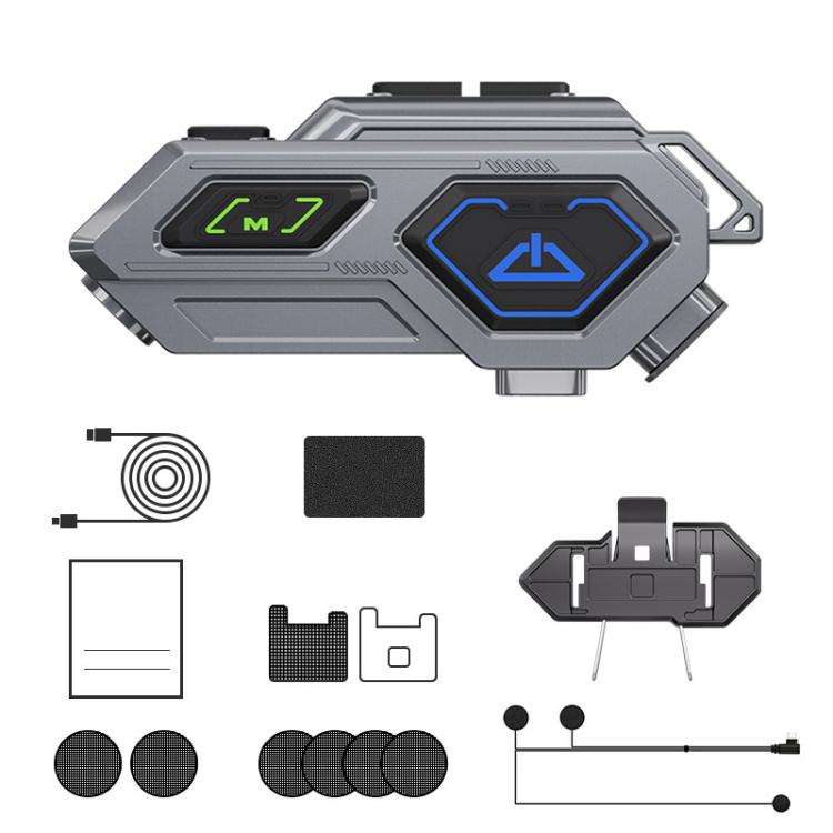 C8Pro IPX7 Waterproof Two-Person Intercom Helmet Bluetooth Headset With Flashlight, Spec: Soft Mic