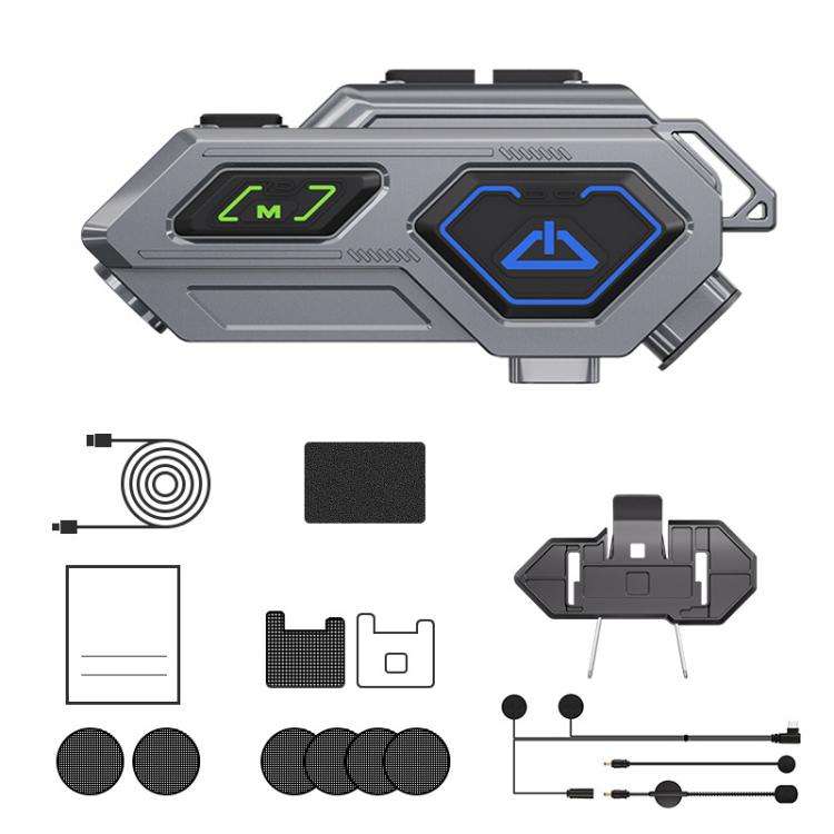 C8Pro IPX7 Waterproof Two-Person Intercom Helmet Bluetooth Headset With Flashlight, Spec: Soft an...