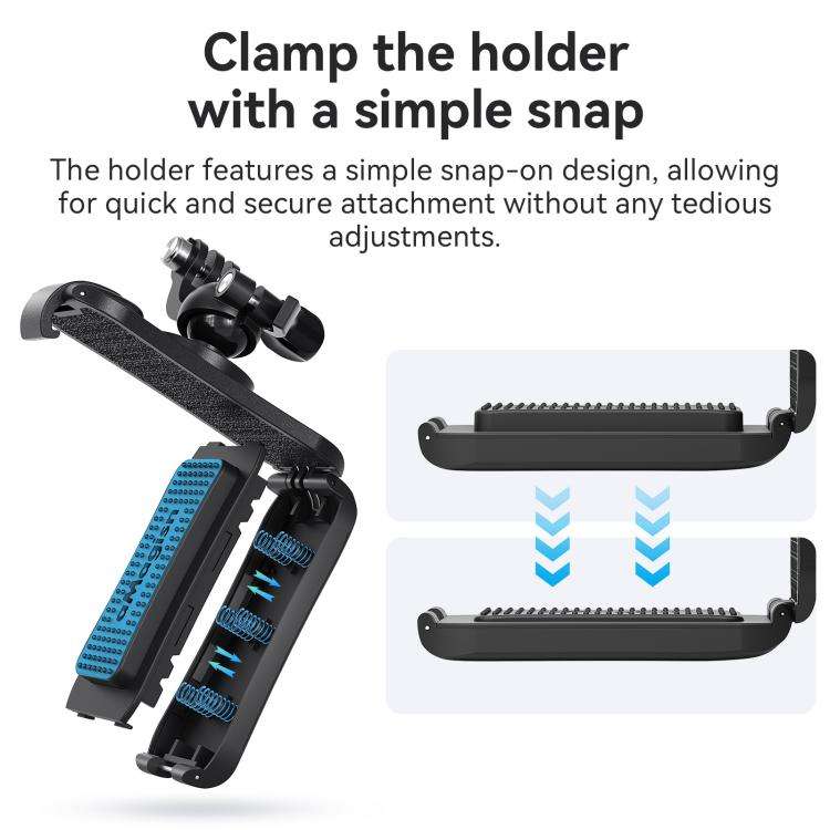aMagisn 360-degree Rotation Ball Head Backpack Clip for Camera & Smartphone(Black)
