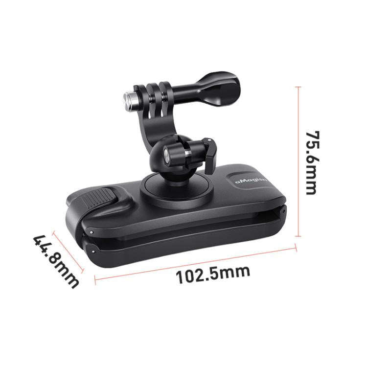 aMagisn 360-degree Rotation Ball Head Backpack Clip for Camera & Smartphone(Black)