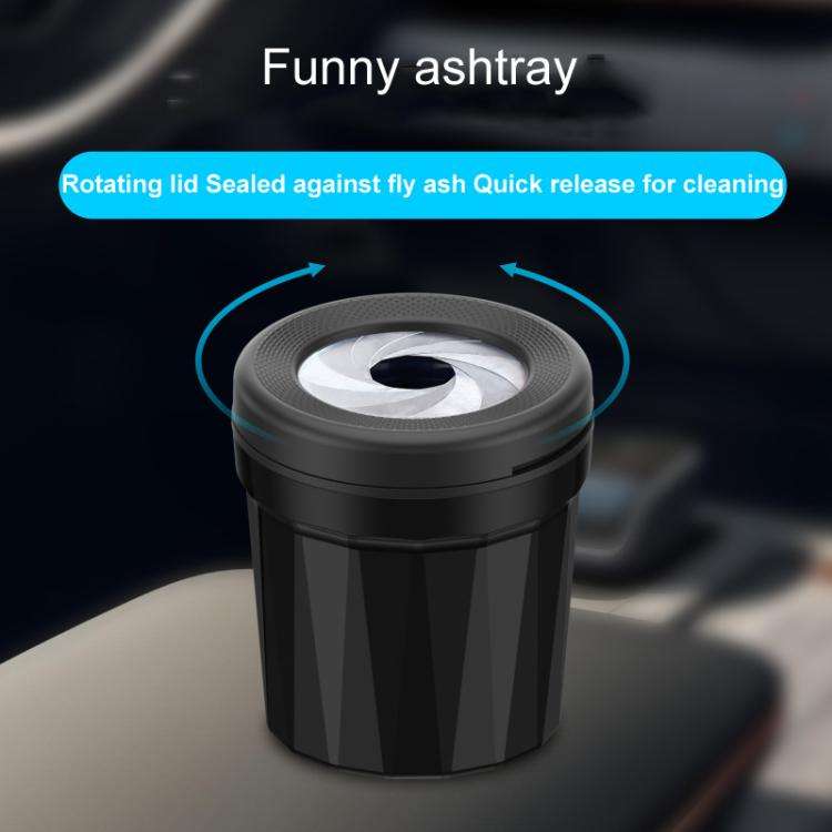 A636 Screw Cap Opening And Closing Ashtray Car Home Use Desktop Ashes Holder(Black Gray)