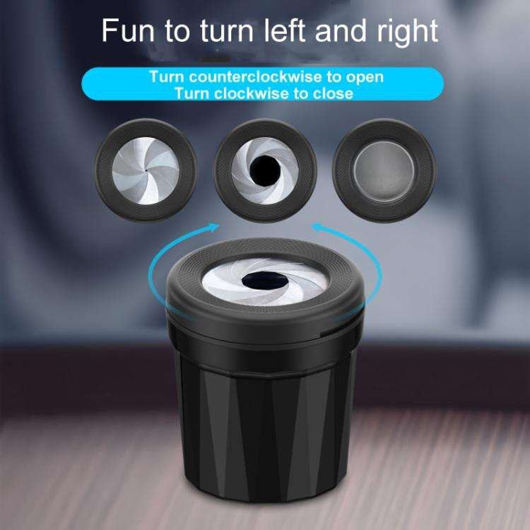 A636 Screw Cap Opening And Closing Ashtray Car Home Use Desktop Ashes Holder(Black Gold)