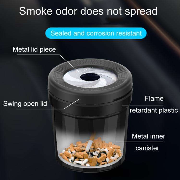 A636 Screw Cap Opening And Closing Ashtray Car Home Use Desktop Ashes Holder(Black Gold)