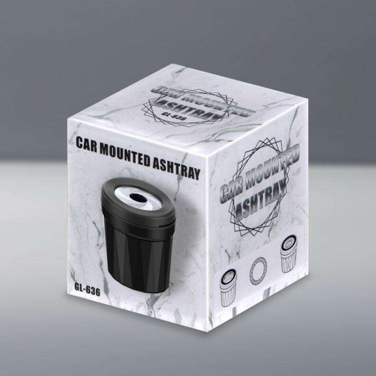 A636 Screw Cap Opening And Closing Ashtray Car Home Use Desktop Ashes Holder(Black Gold)