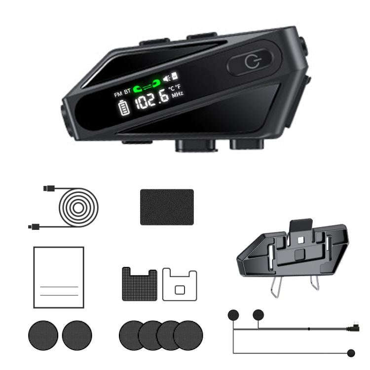 C6 IPX6 Waterproof LED Lighting Wireless Intercom Helmet Bluetooth Headset, Spec: Soft Mic