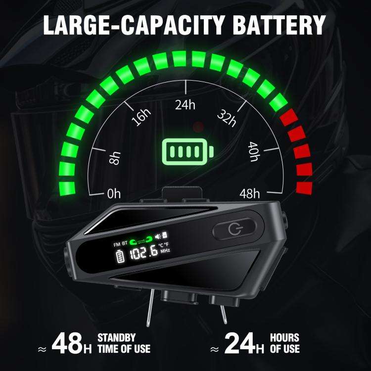 C6 IPX6 Waterproof LED Lighting Wireless Intercom Helmet Bluetooth Headset, Spec: Soft and Hard Mics