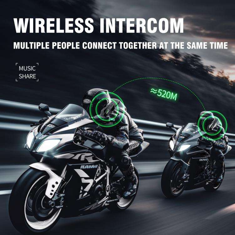 C6 IPX6 Waterproof LED Lighting Wireless Intercom Helmet Bluetooth Headset, Spec: Soft and Hard Mics