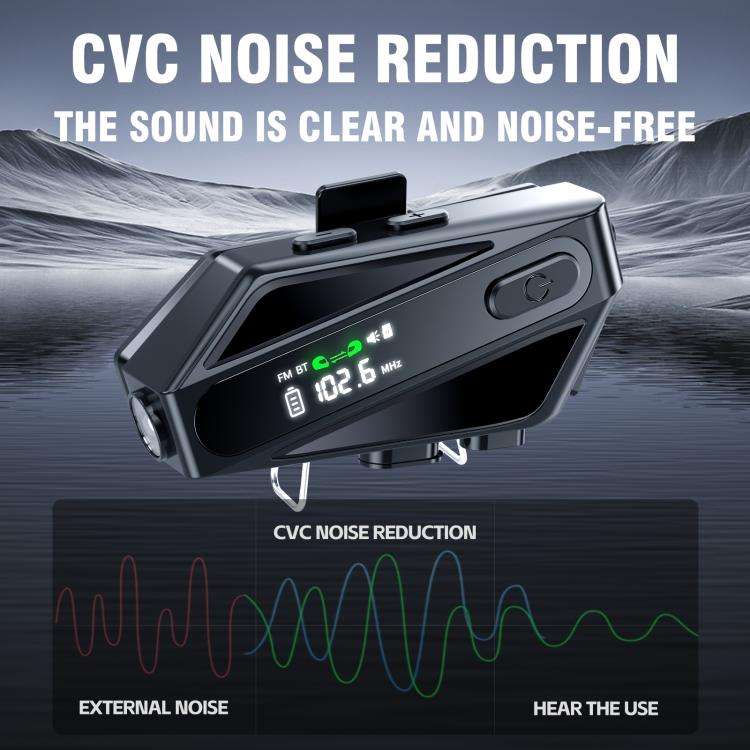 C6 IPX6 Waterproof LED Lighting Wireless Intercom Helmet Bluetooth Headset, Spec: Soft and Hard Mics