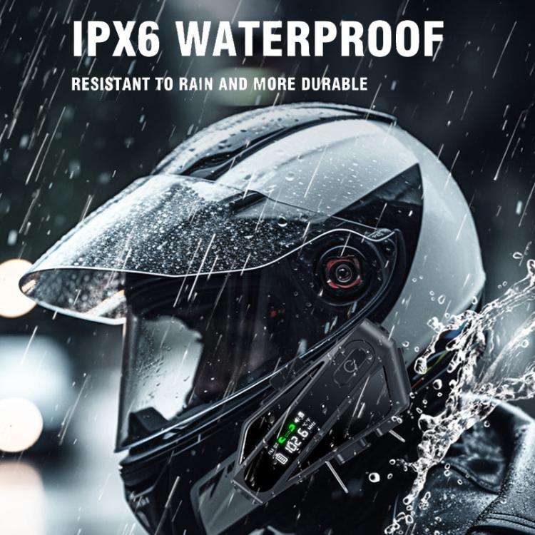 C6 IPX6 Waterproof LED Lighting Wireless Intercom Helmet Bluetooth Headset, Spec: Soft and Hard Mics