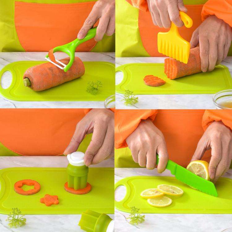 17 In 1 Children Plastic Cooking Knife Set Kids DIY Peeler Kicthen Tools