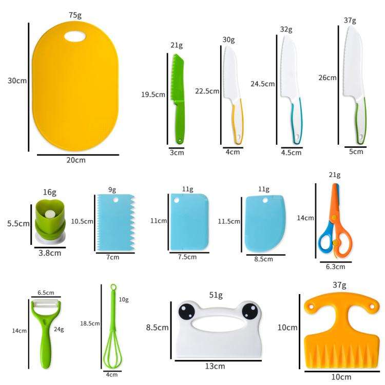 13 In 1 Children Plastic Cooking Knife Set Kids DIY Peeler Kicthen Tools