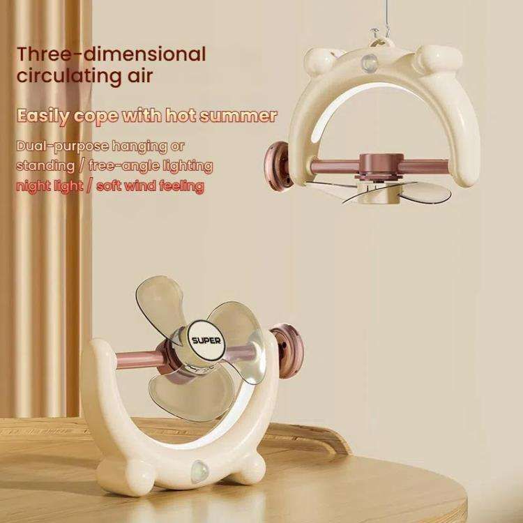 Multifunctional Fan Light Sound Big Wind Power With Light Wall Mounted Long Life Desktop Small Ce...