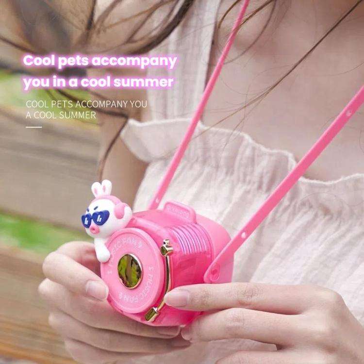 Givelong Cute Cool Pet DJ Lanyard Small Fan USB Rechargeable Compact Portable Bladeless Neck Fan(...