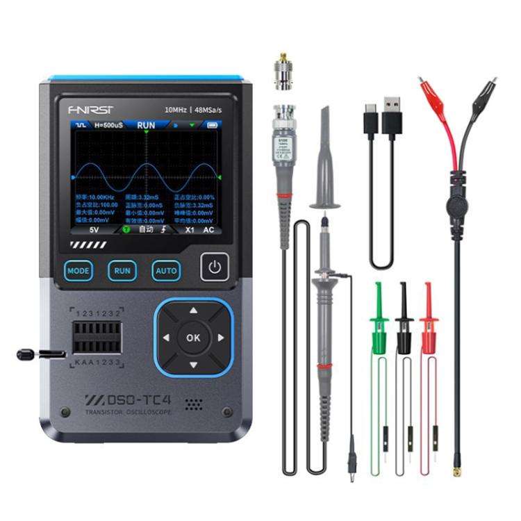 FNIRSI DSO-TC4 3 In 1 Oscilloscope Transistor Tester Signal Generator 10M Bandwidth Burn-In Proof