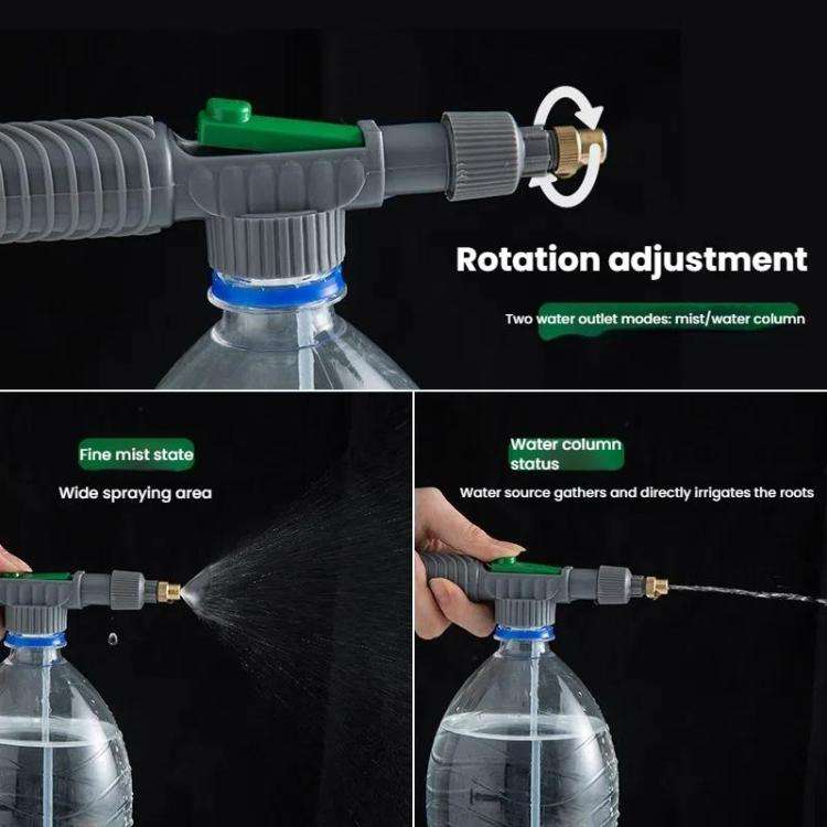 Rotatable and Adjustable Watering Sprayer Drink Bottle Mouth Anti-slip Pressure Sprayer(Gray Green)