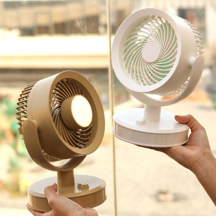 Desktop Fan Outdoor Student Office Portable Rechargeable USB Tabletop Small Fan, Color: With Ligh...