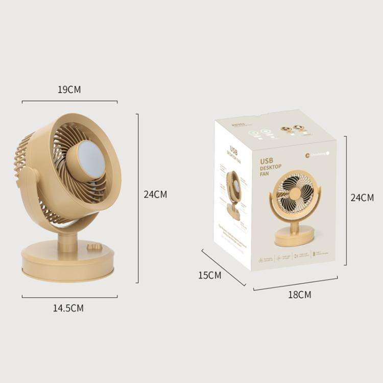 Desktop Fan Outdoor Student Office Portable Rechargeable USB Tabletop Small Fan, Color: With Ligh...
