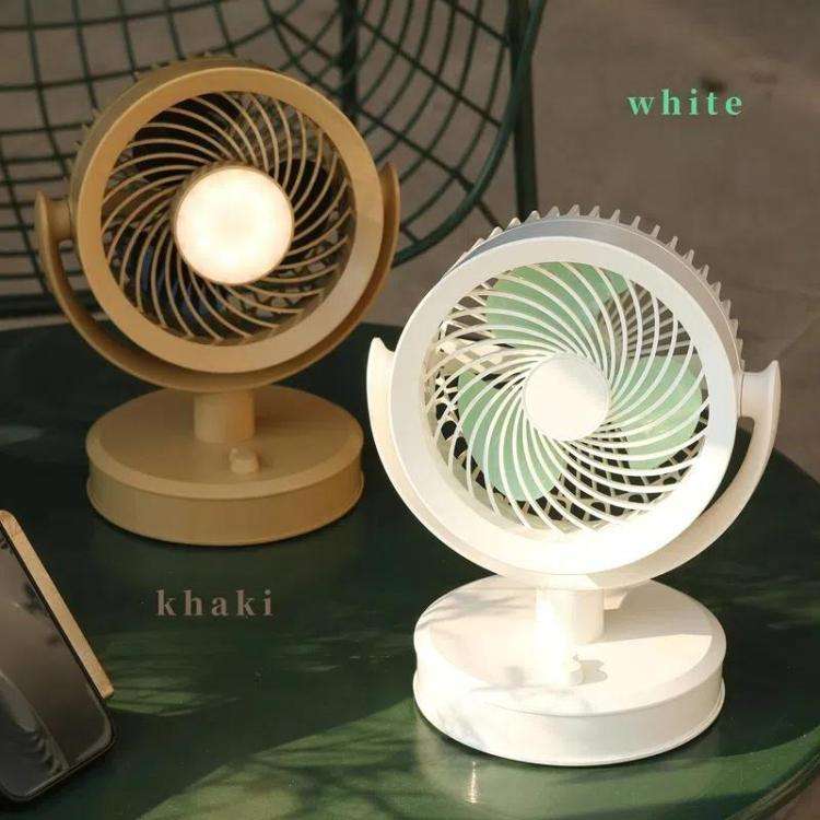 Desktop Fan Outdoor Student Office Portable Rechargeable USB Tabletop Small Fan, Color: Without L...