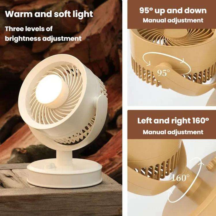 Desktop Fan Outdoor Student Office Portable Rechargeable USB Tabletop Small Fan, Color: Without L...