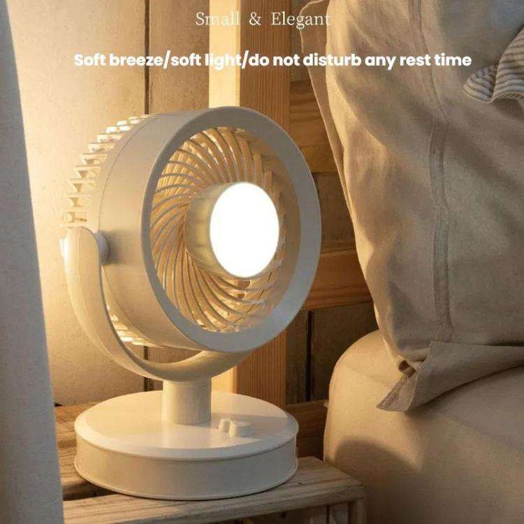 Desktop Fan Outdoor Student Office Portable Rechargeable USB Tabletop Small Fan, Color: Without L...