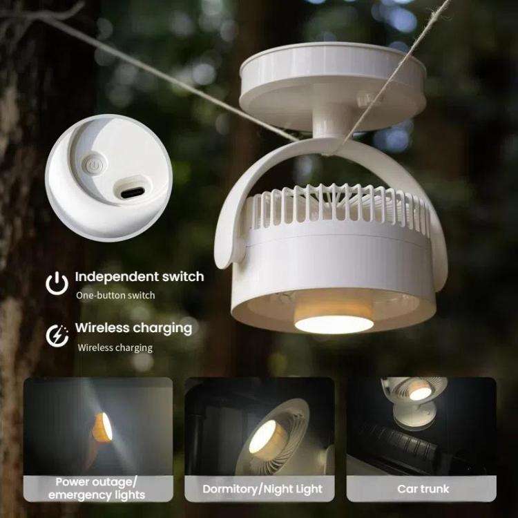 Desktop Fan Outdoor Student Office Portable Rechargeable USB Tabletop Small Fan, Color: Without L...