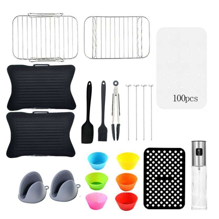 22 In 1 Air Fryer Accessories Set Airfryer Mold Liner Reusable Oven Grill Baking Rack