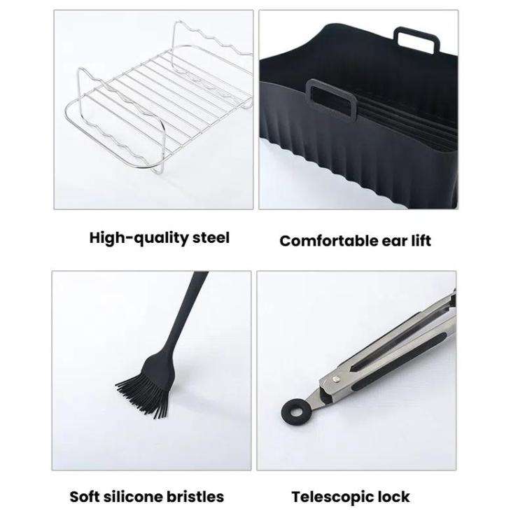 22 In 1 Air Fryer Accessories Set Airfryer Mold Liner Reusable Oven Grill Baking Rack