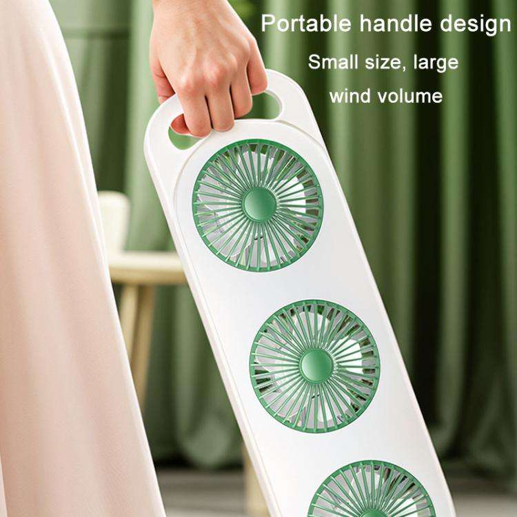 Simple Triple Turbine Design Fan Large Wind Desktop USB Charging Portable Home Outdoor Dormitory ...