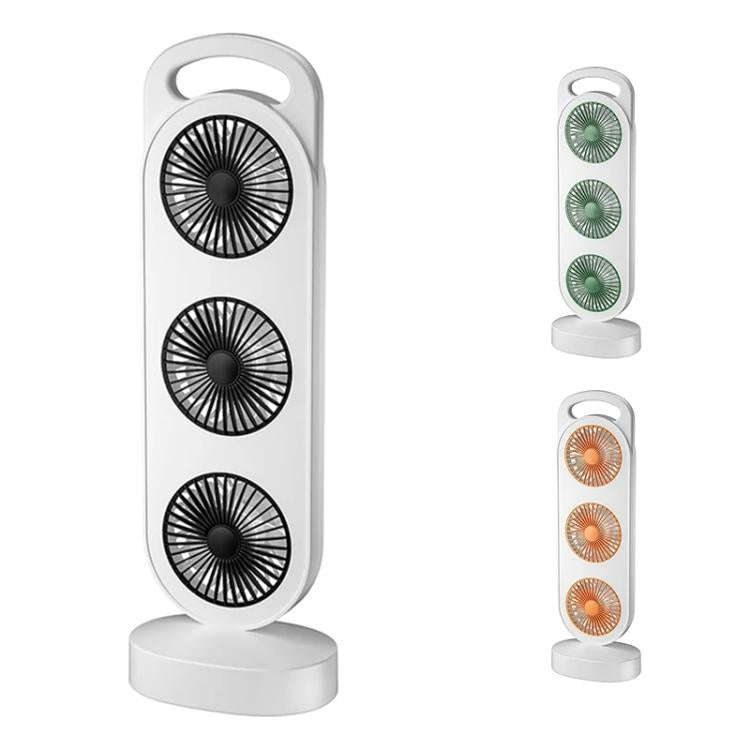 Simple Triple Turbine Design Fan Large Wind Desktop USB Charging Portable Home Outdoor Dormitory ...