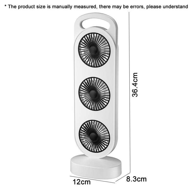 Simple Triple Turbine Design Fan Large Wind Desktop USB Charging Portable Home Outdoor Dormitory ...