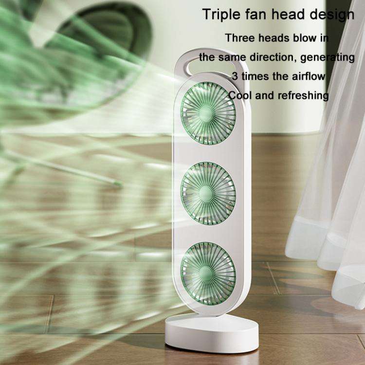 Simple Triple Turbine Design Fan Large Wind Desktop USB Charging Portable Home Outdoor Dormitory ...