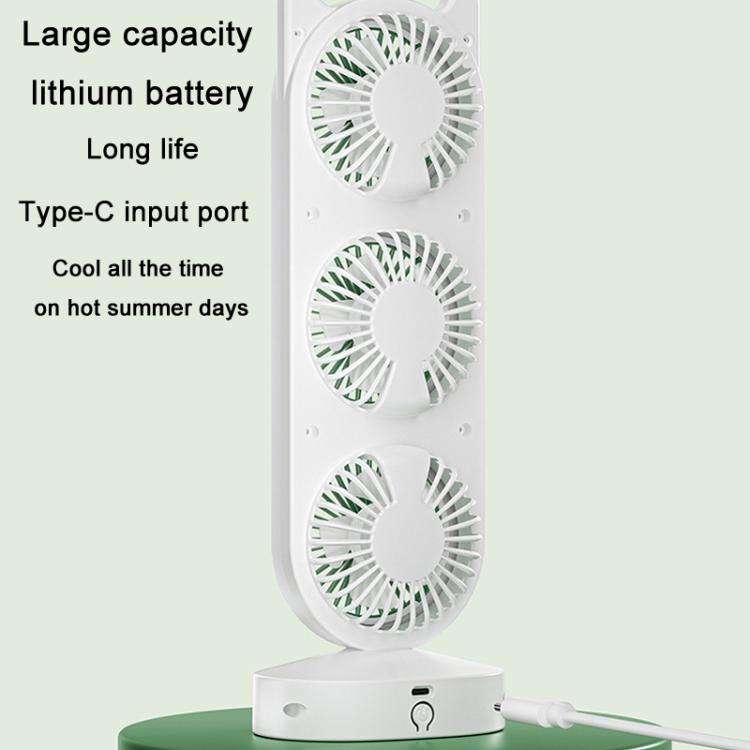 Simple Triple Turbine Design Fan Large Wind Desktop USB Charging Portable Home Outdoor Dormitory ...