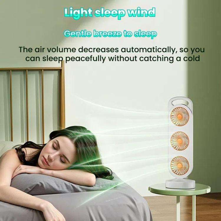 Simple Triple Turbine Design Fan Large Wind Desktop USB Charging Portable Home Outdoor Dormitory ...