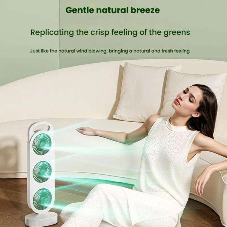 Simple Triple Turbine Design Fan Large Wind Desktop USB Charging Portable Home Outdoor Dormitory ...