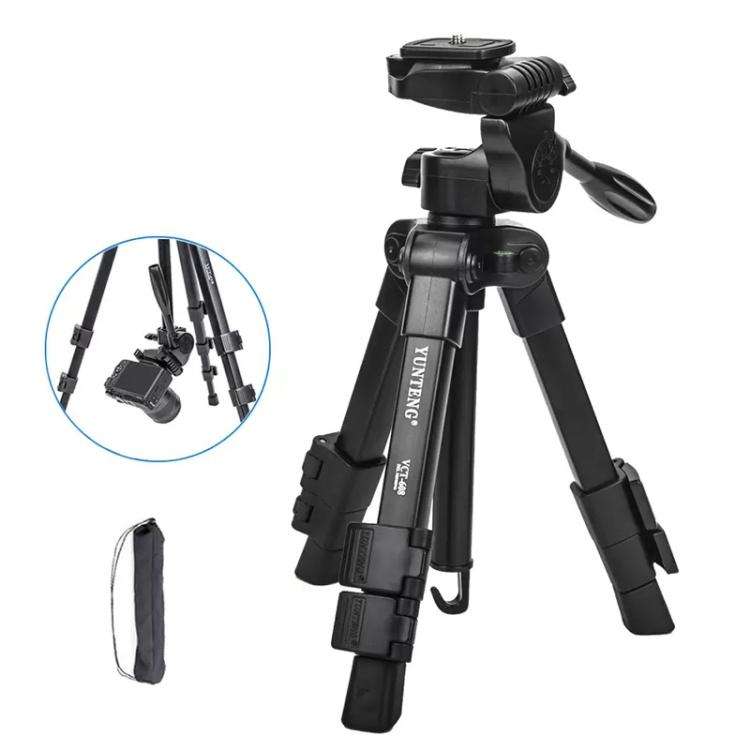 YUNTENG VCT-608 Adjustable Camera Tripod 11.8-25.4 Inch With 360 Degree Rotating 3-Way Pan Head &...